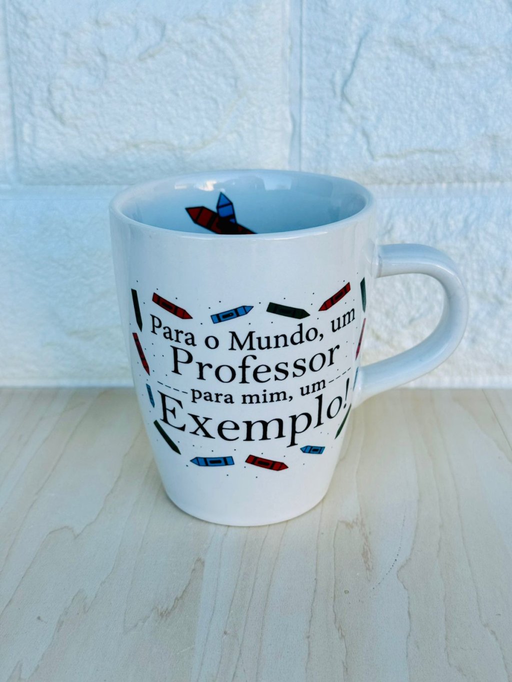 Caneca Sublime Branca Para O Mundo um Professor para Mim um Exemplo