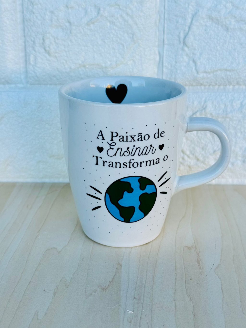 Caneca Sublime Branca A Paixão de Ensinar Transforma o Mundo