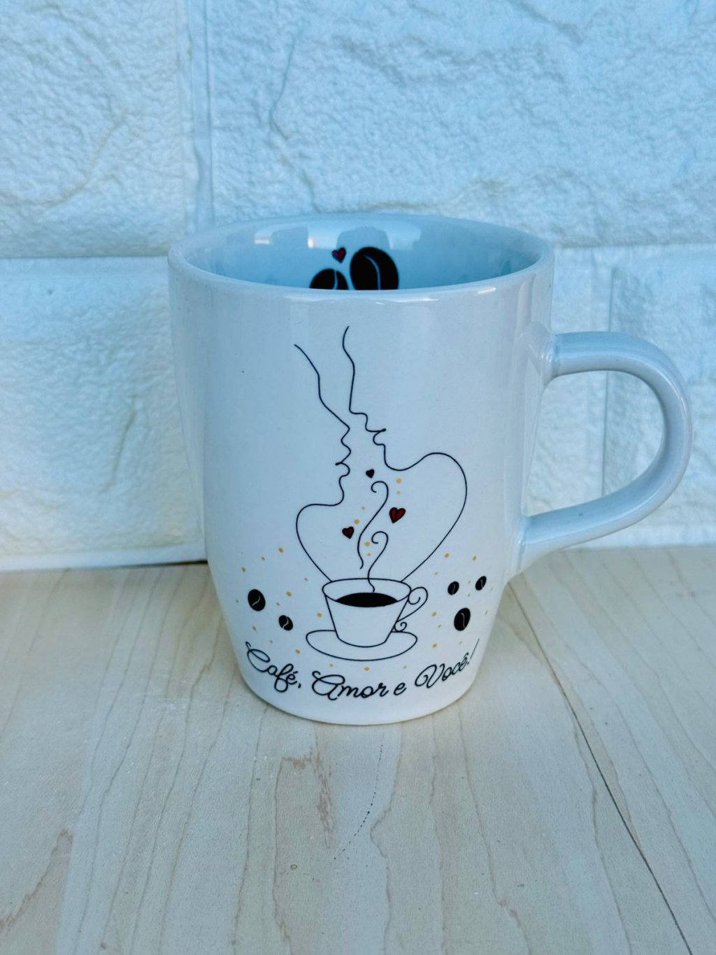 Caneca Sublime Branca Café, Amor e Você