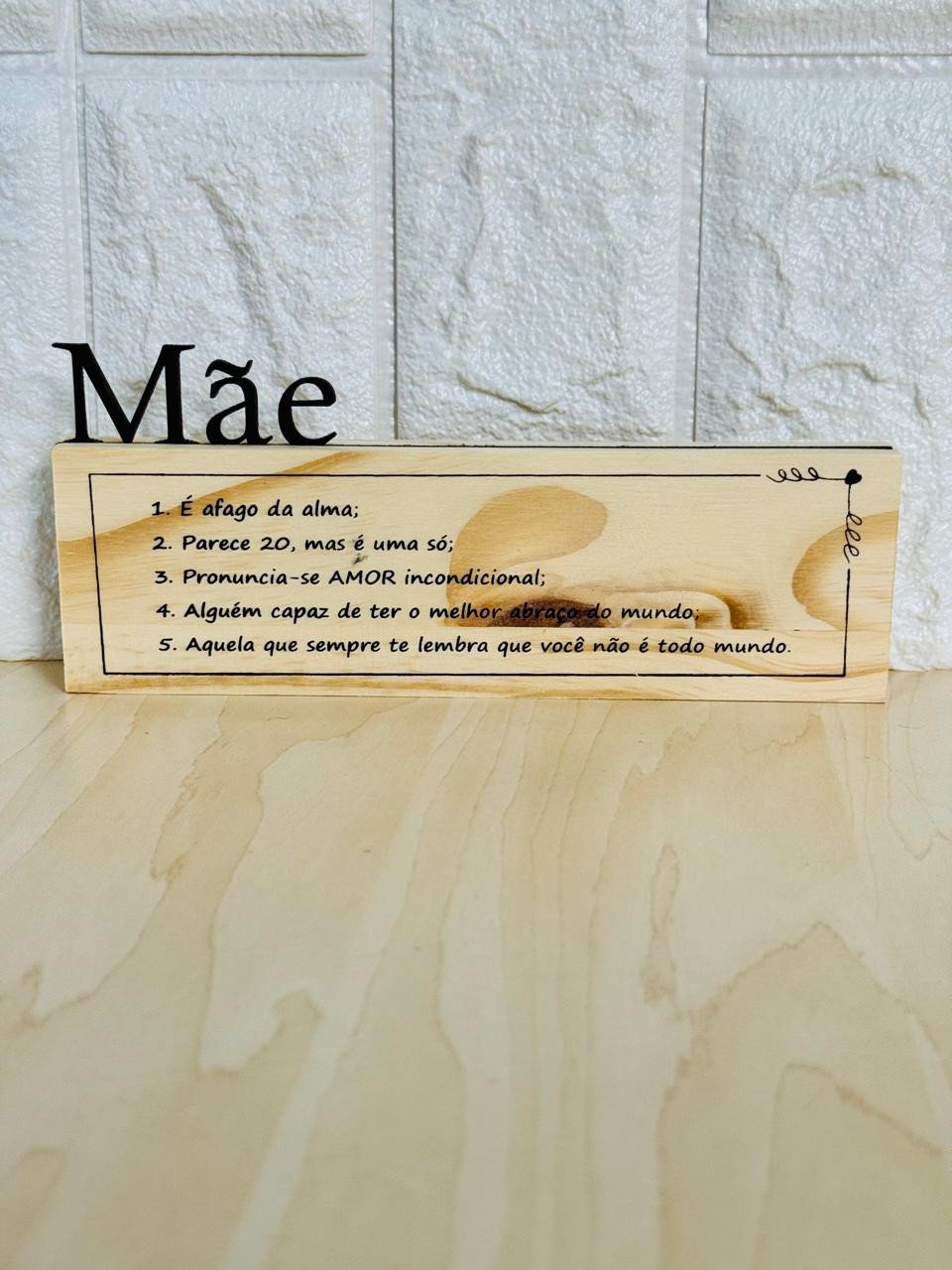 Plaquinha de Mesa Madeira Mãe 