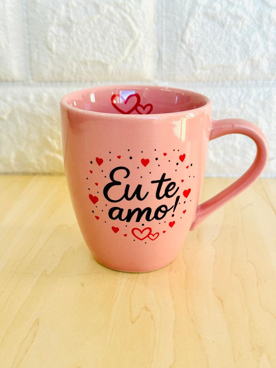 Caneca Glamour Rosa Eu Te amo