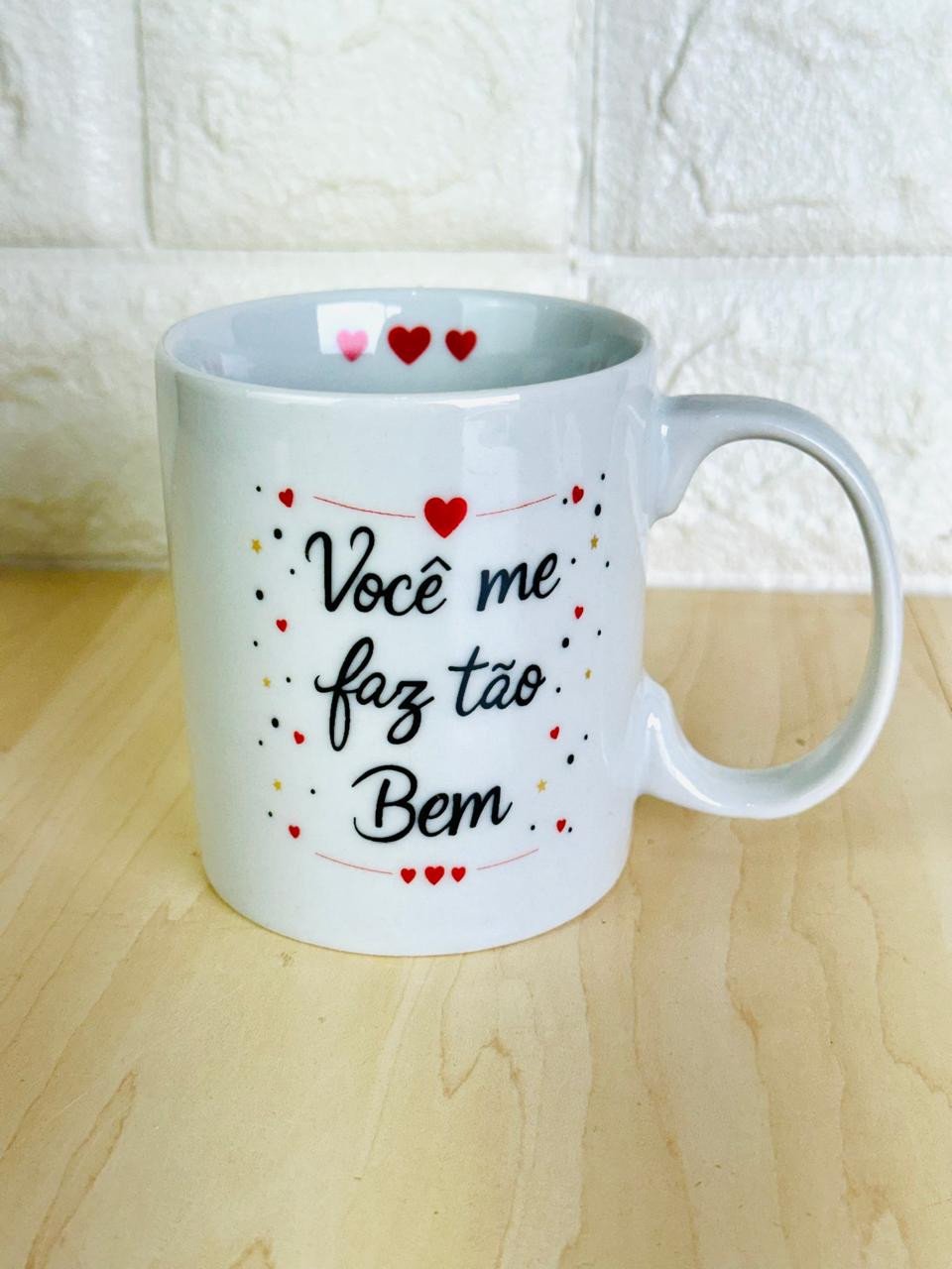 Caneca Aurora Branca Você Me Faz Tão Bem