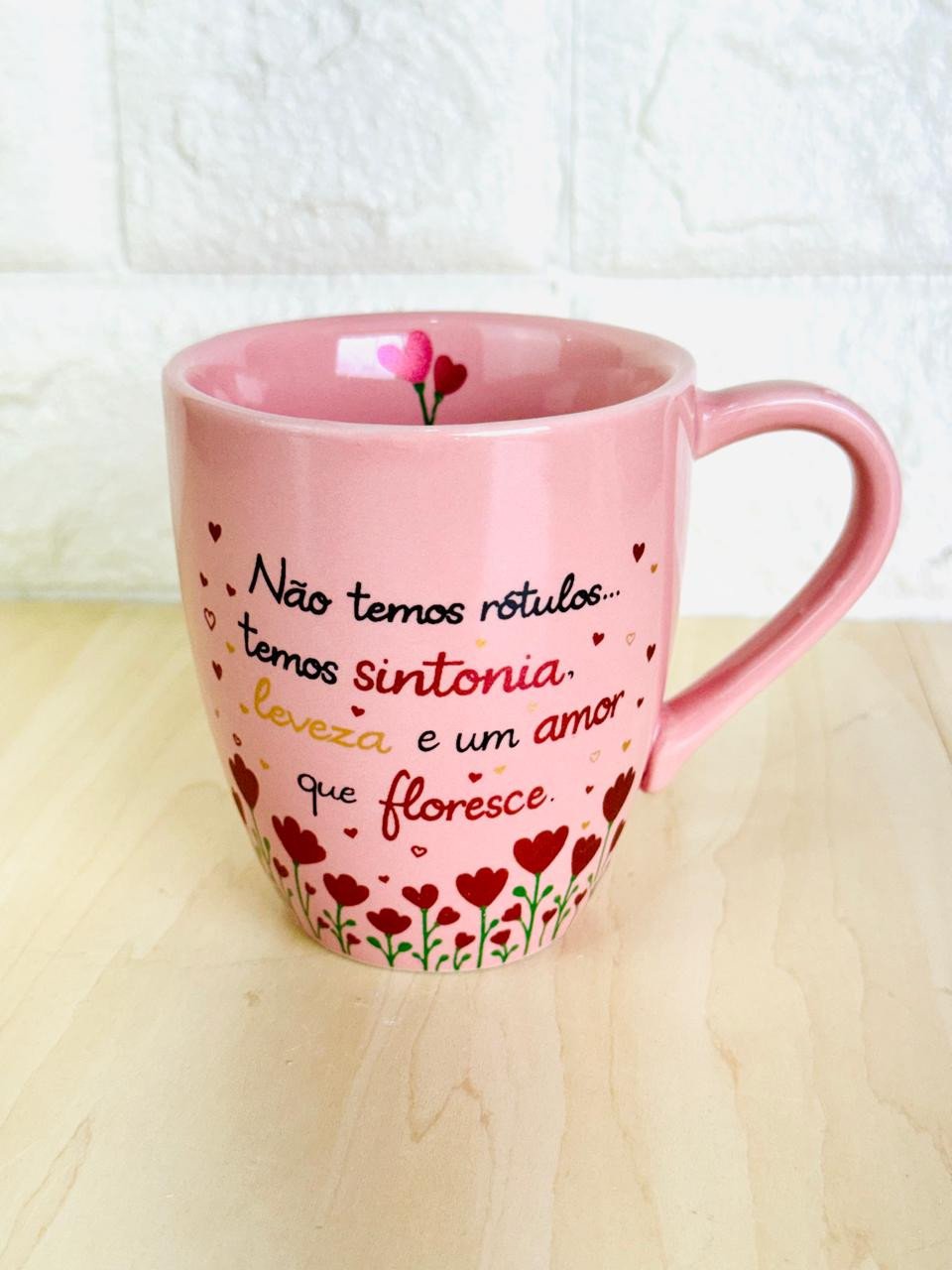Caneca Glamour Rosa Jardim do Amor 
