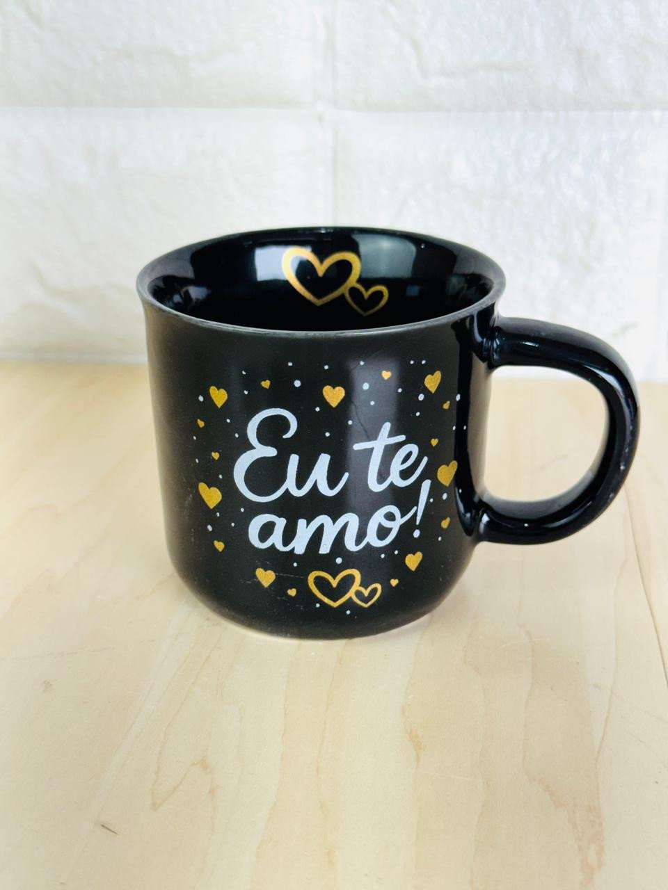 Caneca Ágatha Preta Eu Te Amo