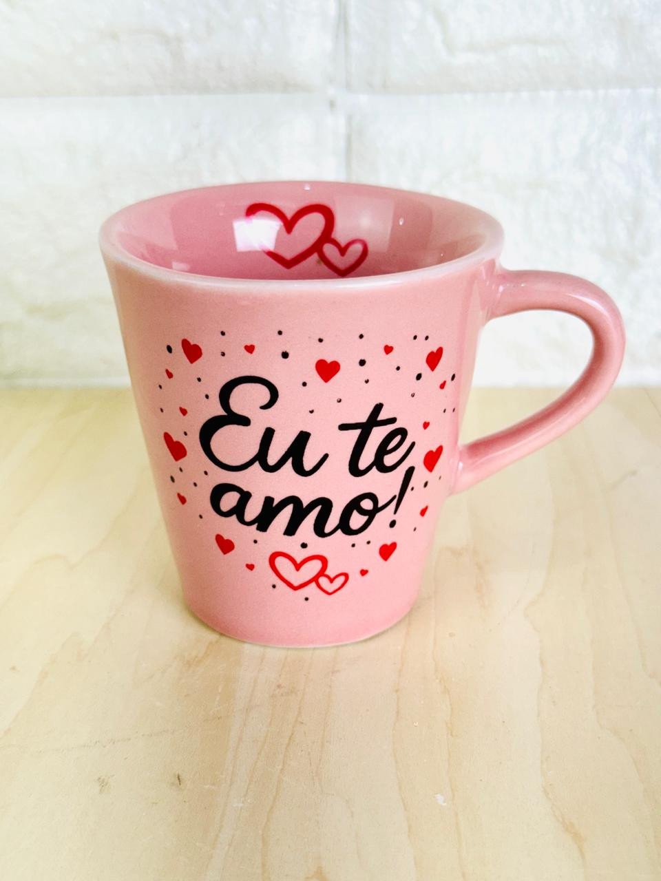 Xícara Rosa Eu te Amo 