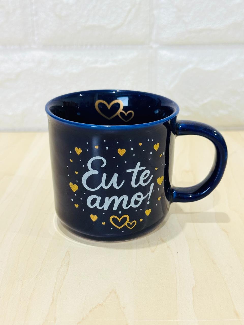Caneca Ágatha Azul Cobalto Eu Te Amo