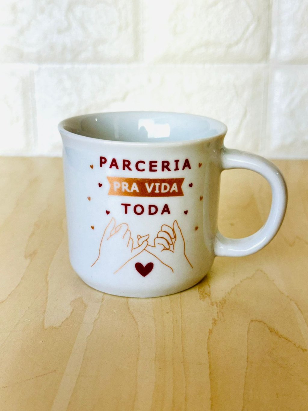 Caneca Ágatha Branca Amizade Verdadeira