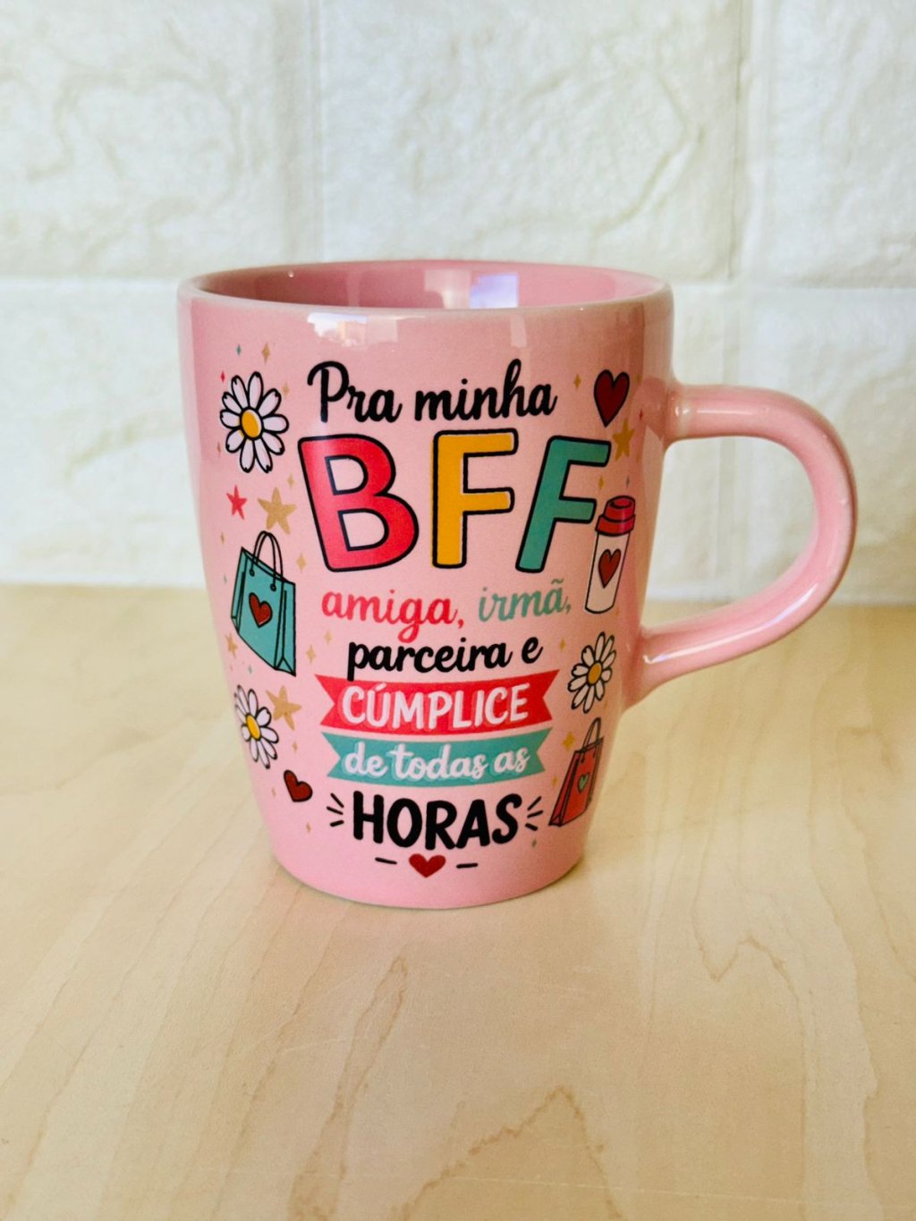 Caneca Sublime Rosa Amizade BFF