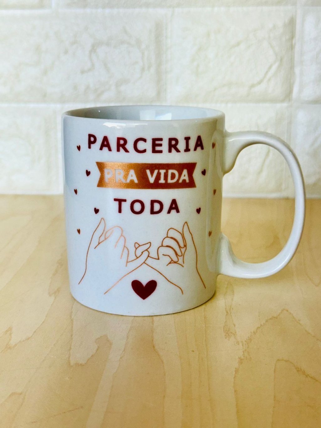 Caneca Aurora Branca Amizade Verdadeira