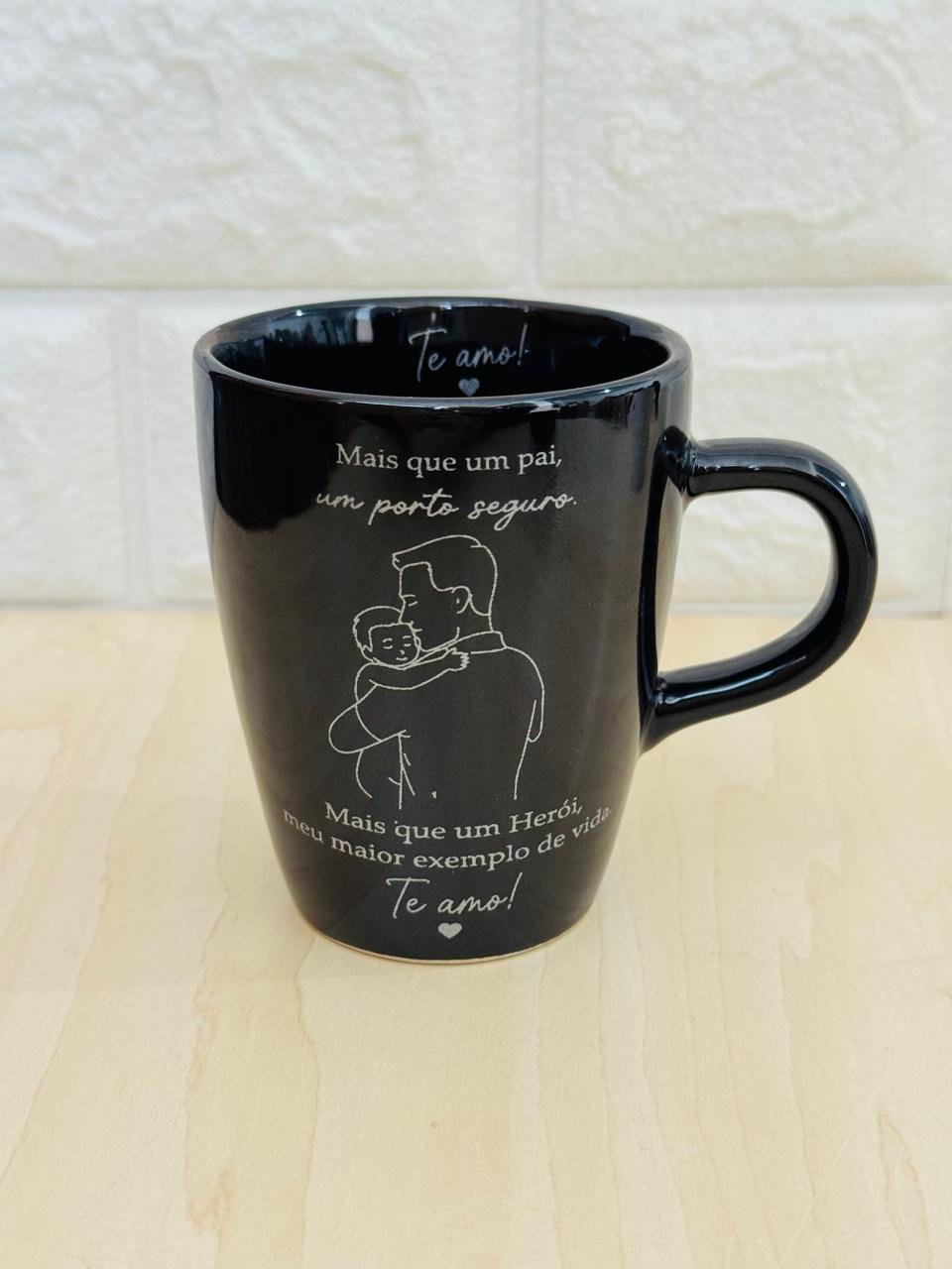 Caneca Sublime Preta Pai Porto Seguro