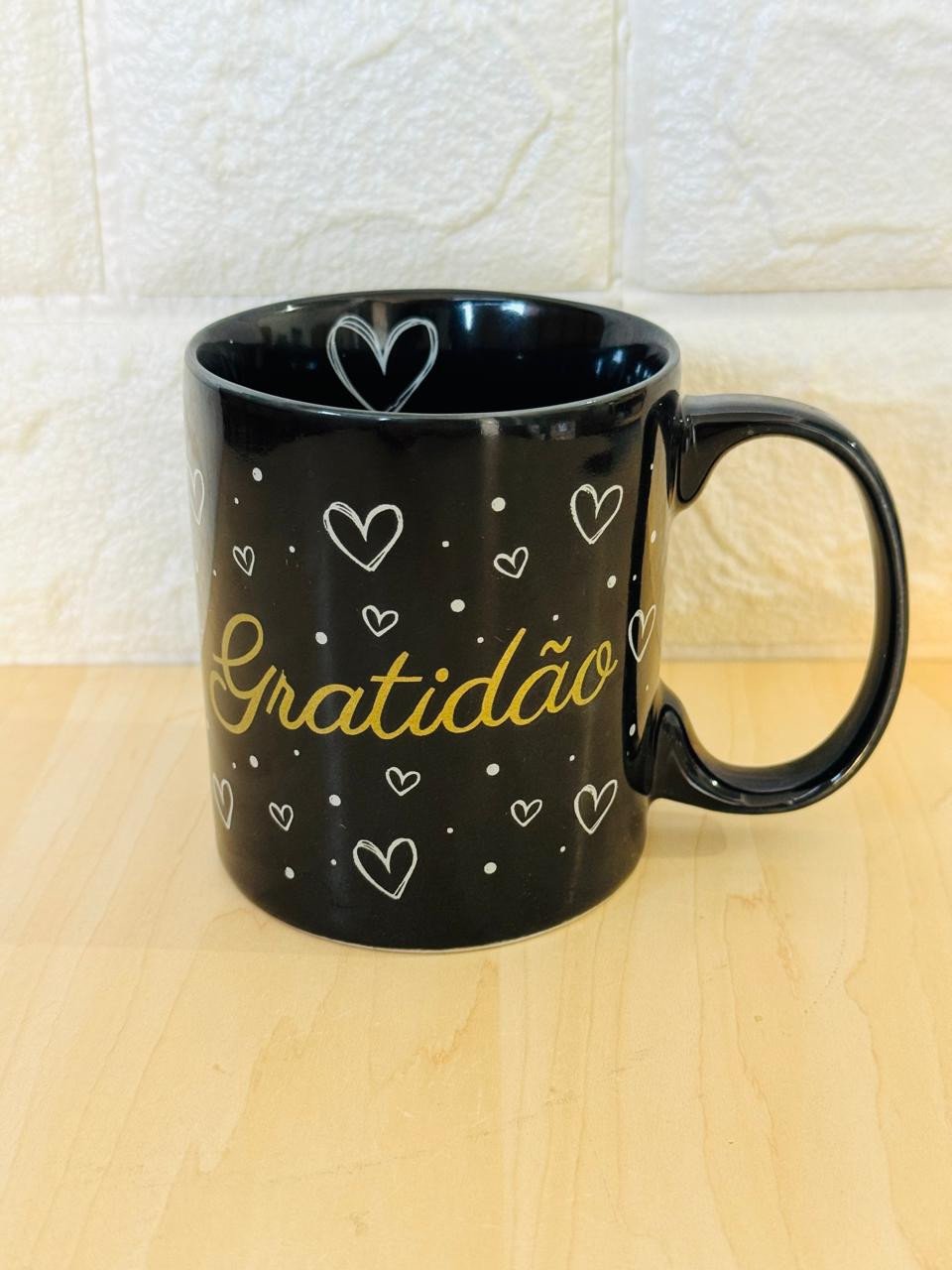 Caneca Aurora Preta Gratidão