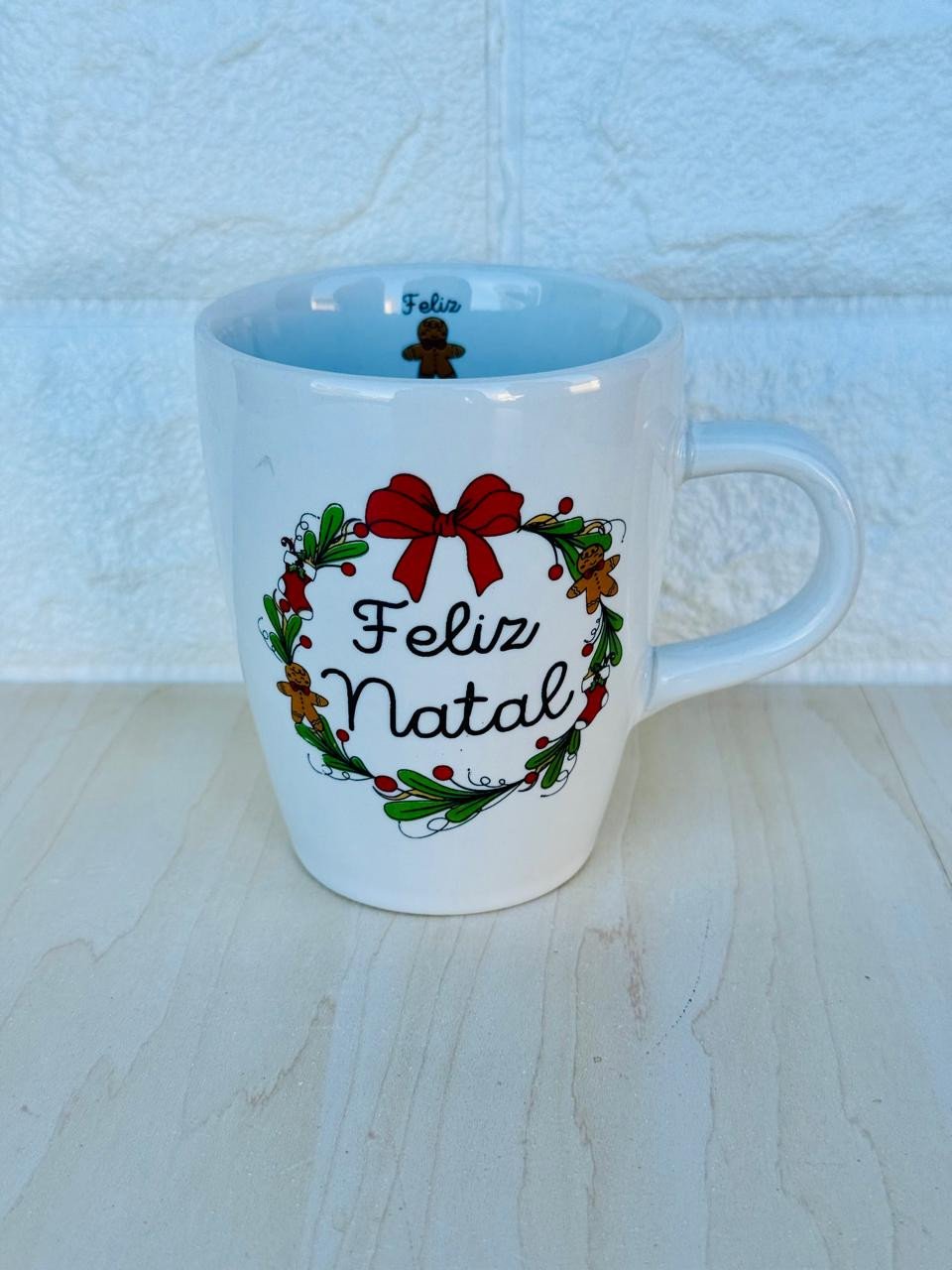 Caneca Sublime Branca Natal Guirlanda