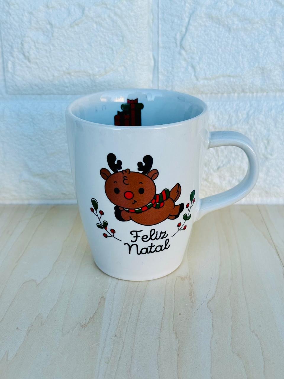 Caneca Sublime Branca Natal Rena