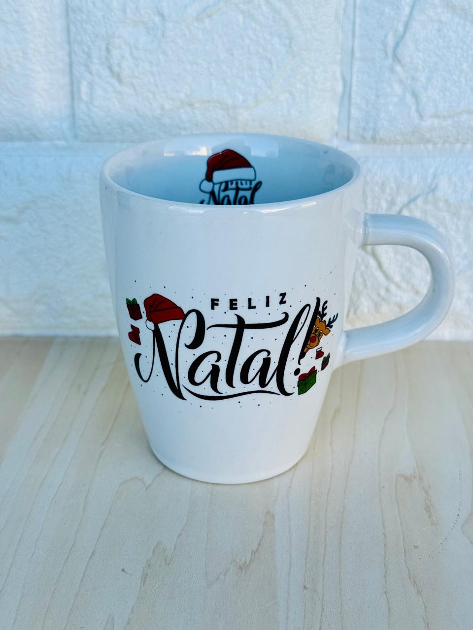 Caneca Sublime Branca Natal Gorro 