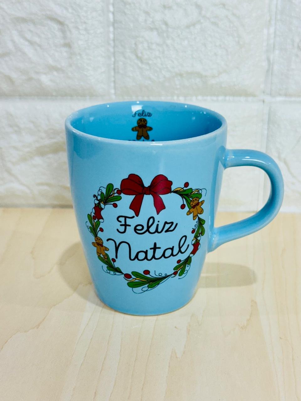 Caneca Sublime Azul Natal Guirlanda