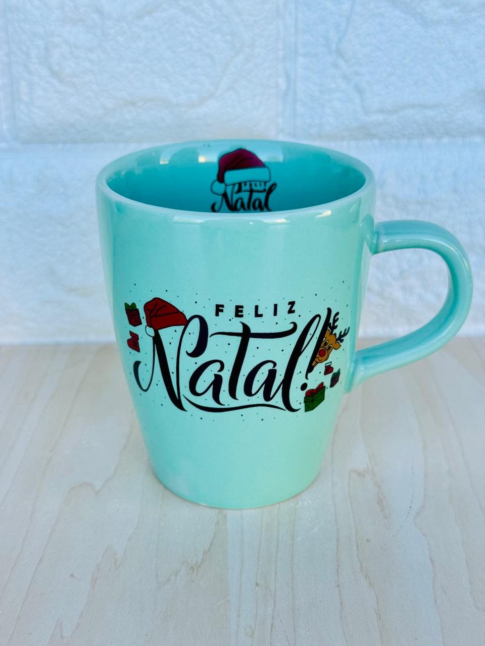 Caneca Sublime Verde Natal Gorro