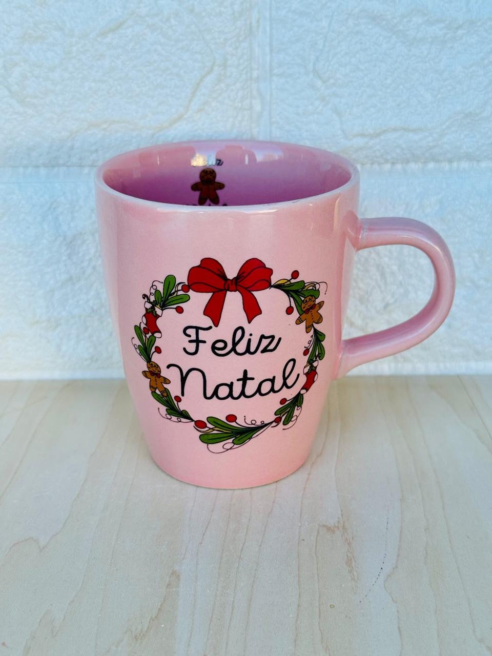Caneca Sublime Rosa Natal Guirlanda