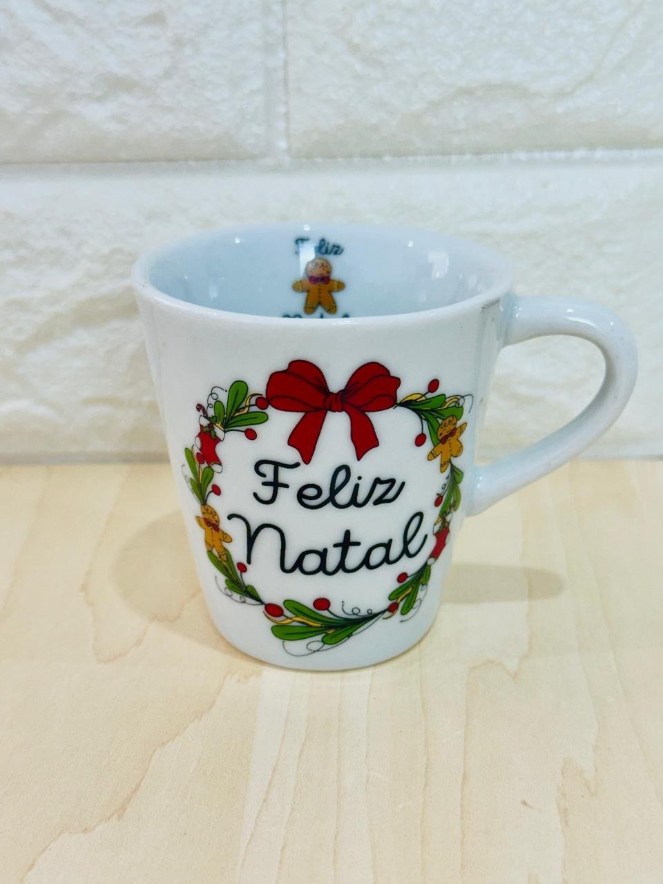 Xícara Branca Natal Guirlanda