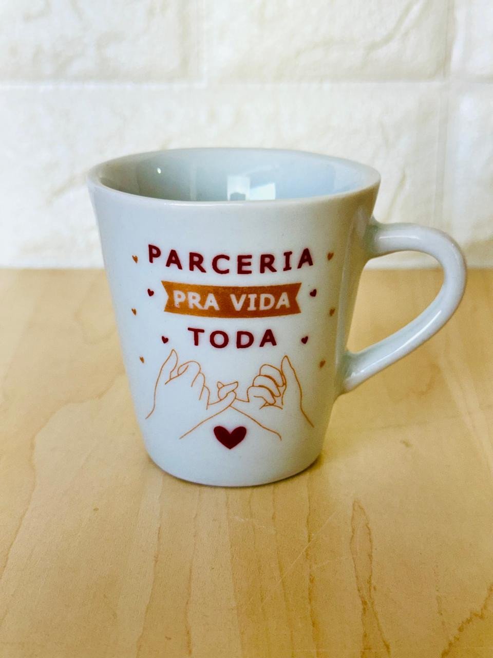 Xícara Branca Amizade Verdadeira
