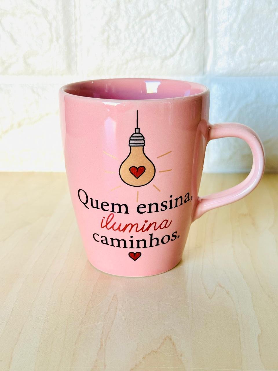Caneca Sublime Rosa Professor luz que Ilumina
