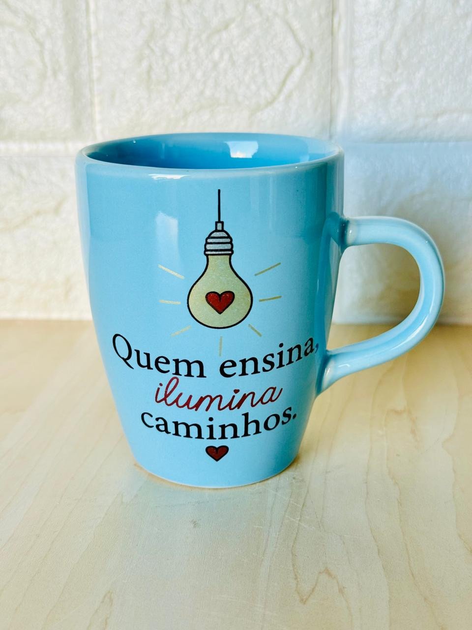 Caneca Sublime Azul Professor Luz que Ilumina