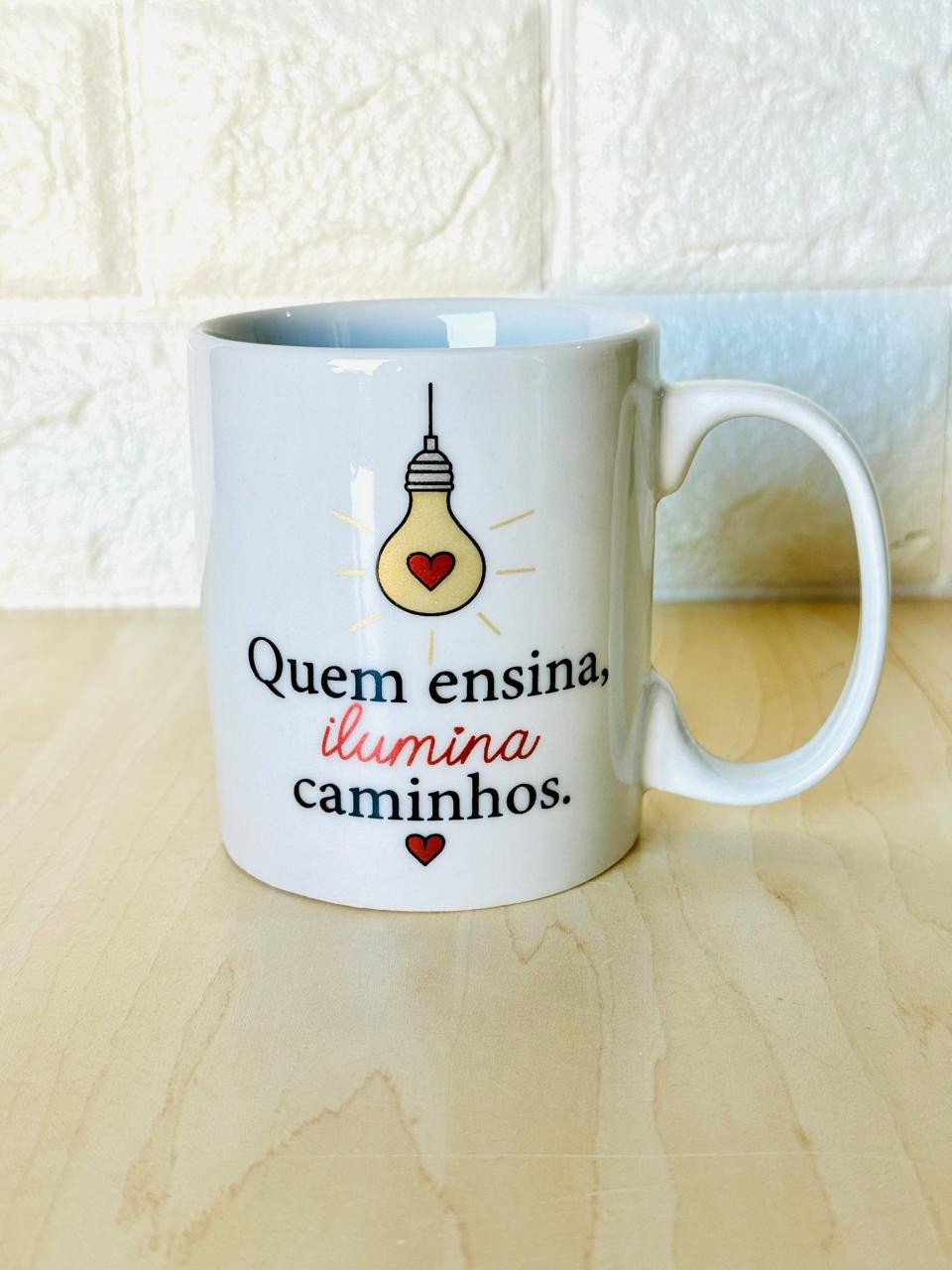 Caneca Aurora Branca Professor Luz que Ilumina