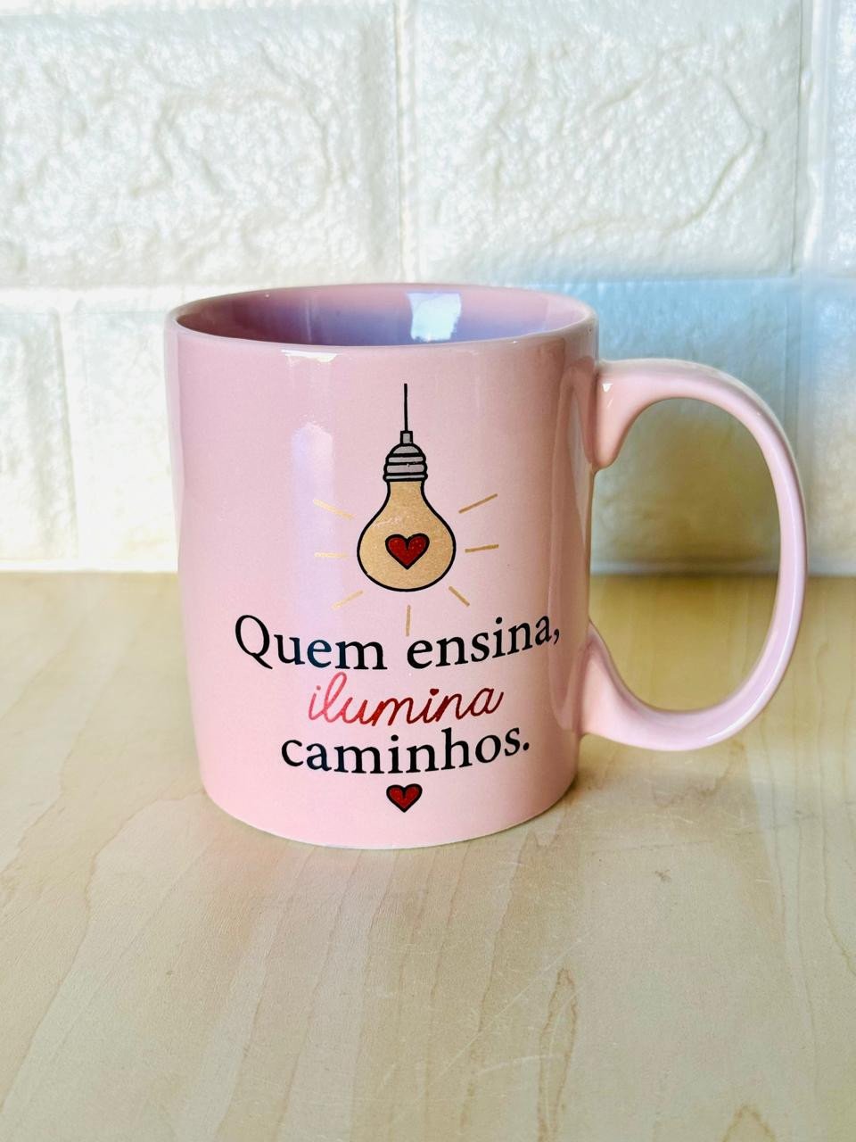 Caneca Aurora Rosa Professor Luz que Ilumina