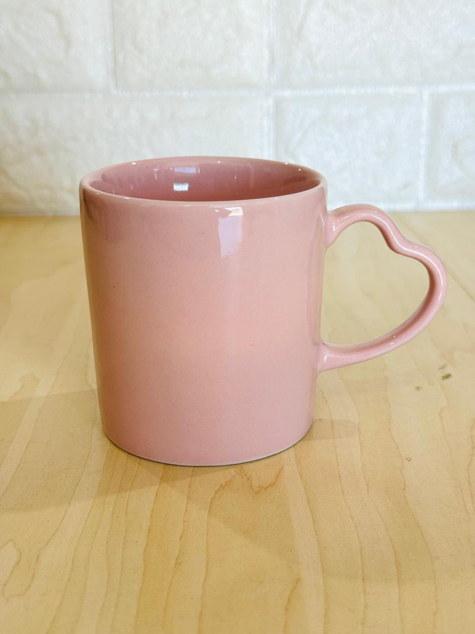 Caneca Alça Coração Rosa Lisa