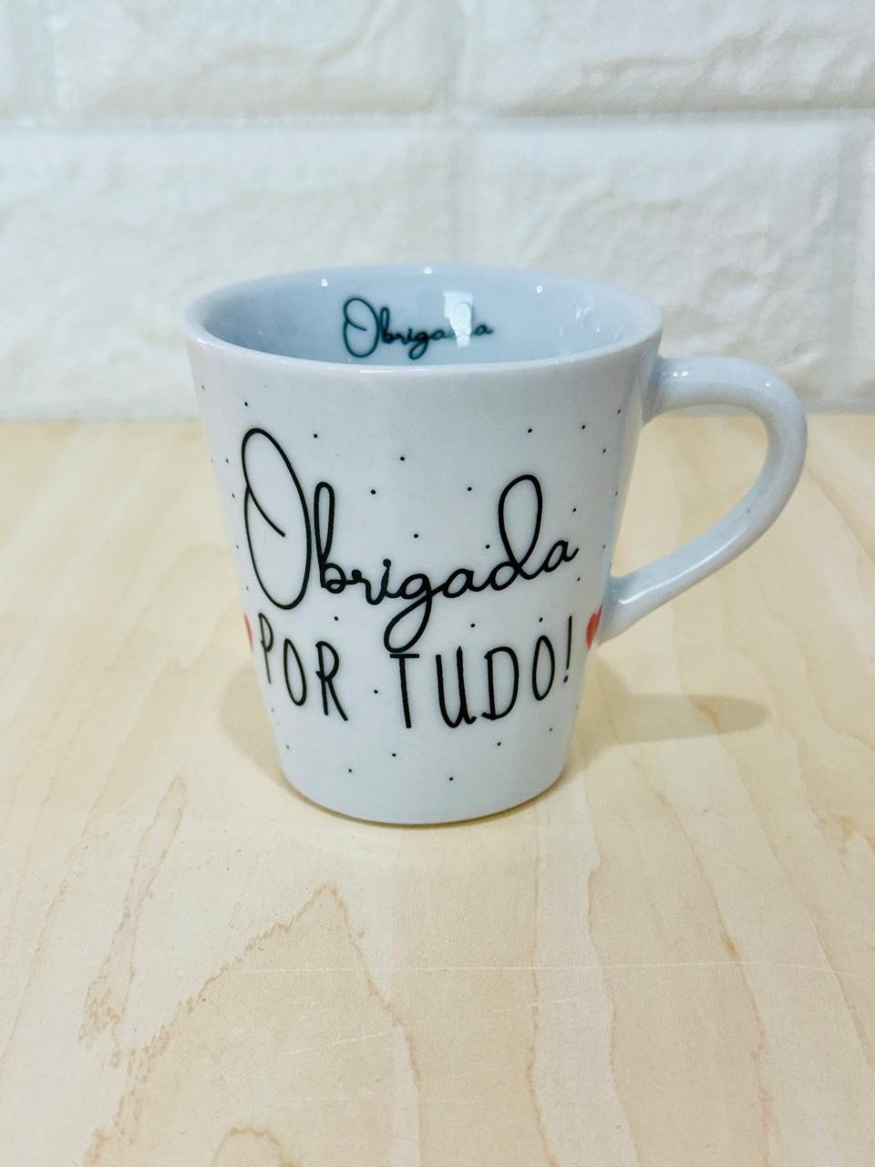 Xícara Branca Obrigada