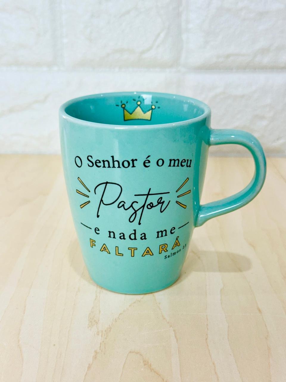 Caneca Sublime Verde O Senhor é Meu Pastor e Nada me Faltará