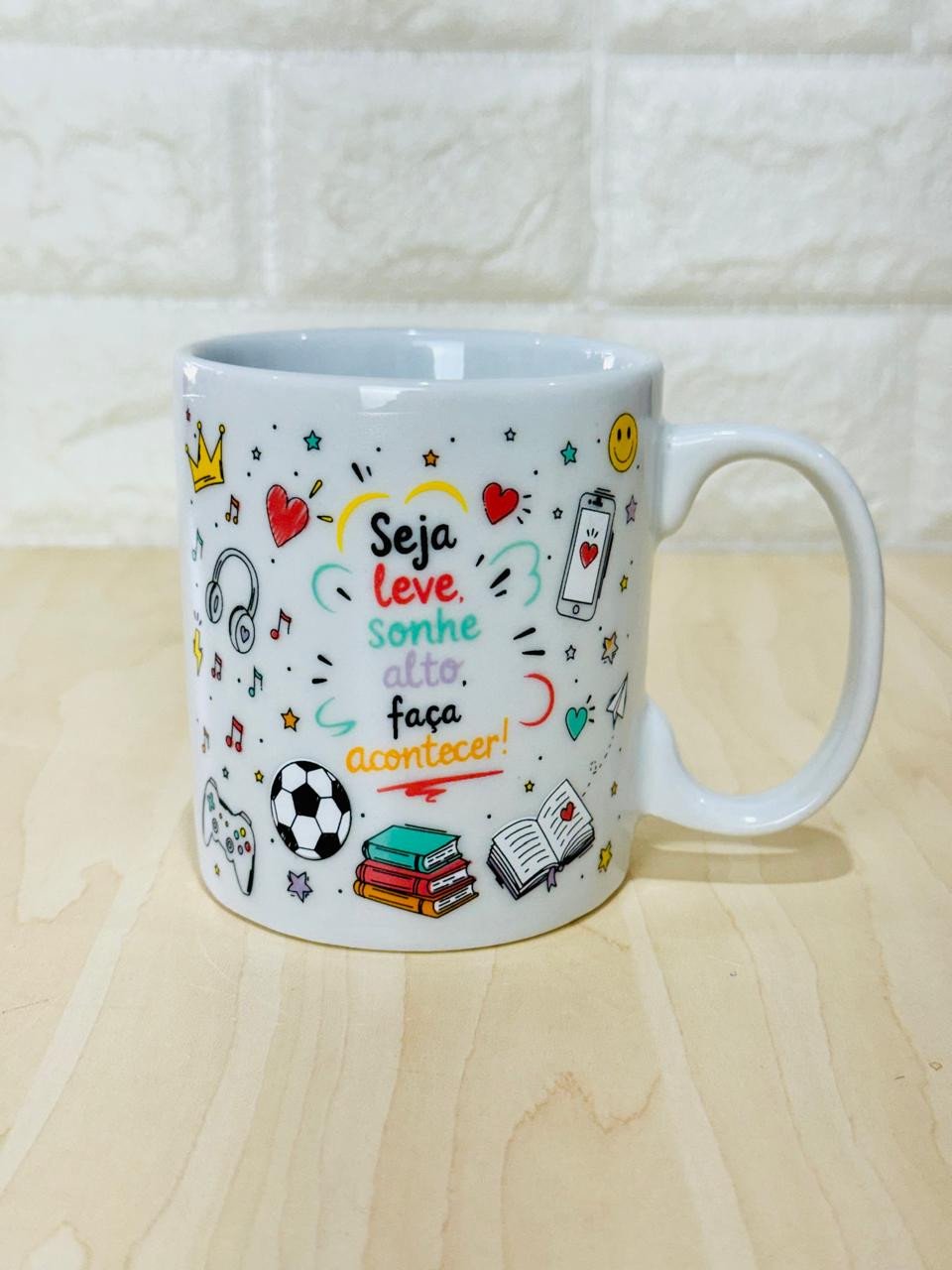   Caneca Aurora Branca Sonhe Alto