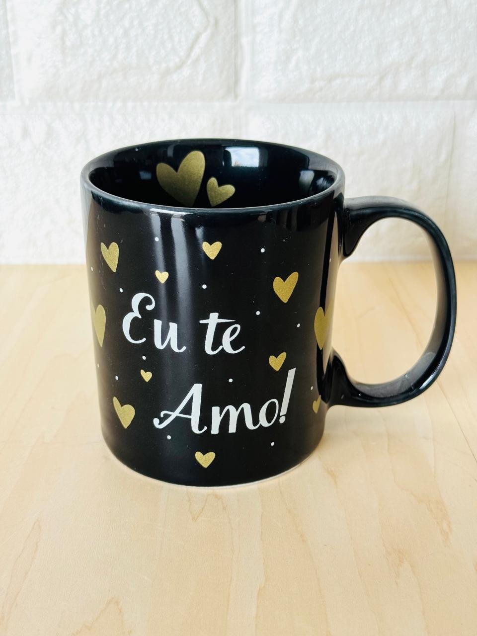 Caneca Aurora Preta Eu Te Amo*
