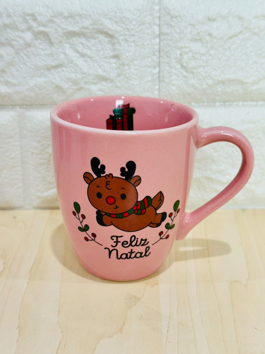 Caneca Glamour Rosa Natal Rena