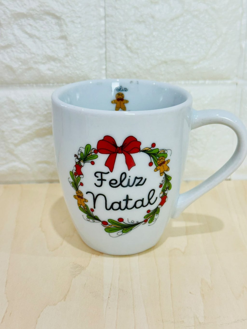 Caneca Glamour Branca Natal Guirlanda