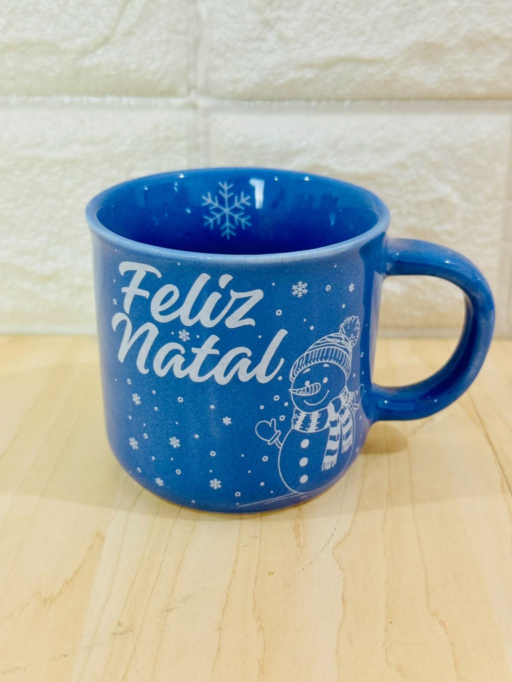 Caneca Ágatha Azul Claro Boneco de Neve