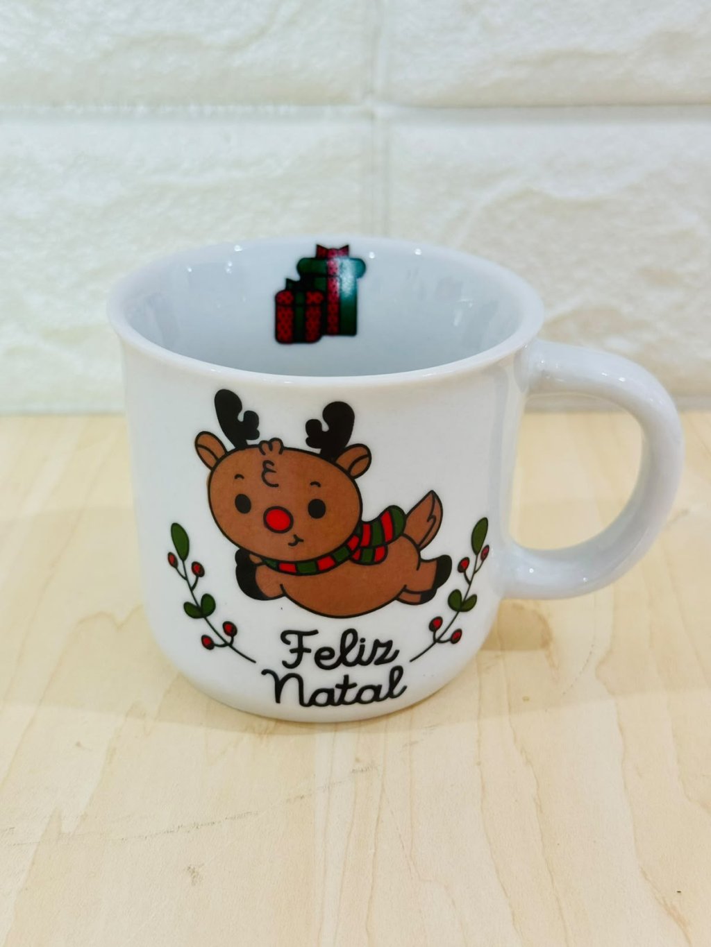 Caneca Ágatha Branca Natal Rena
