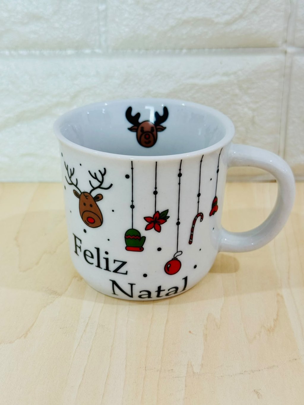 Caneca Ágatha Branca Natal Penduricalho