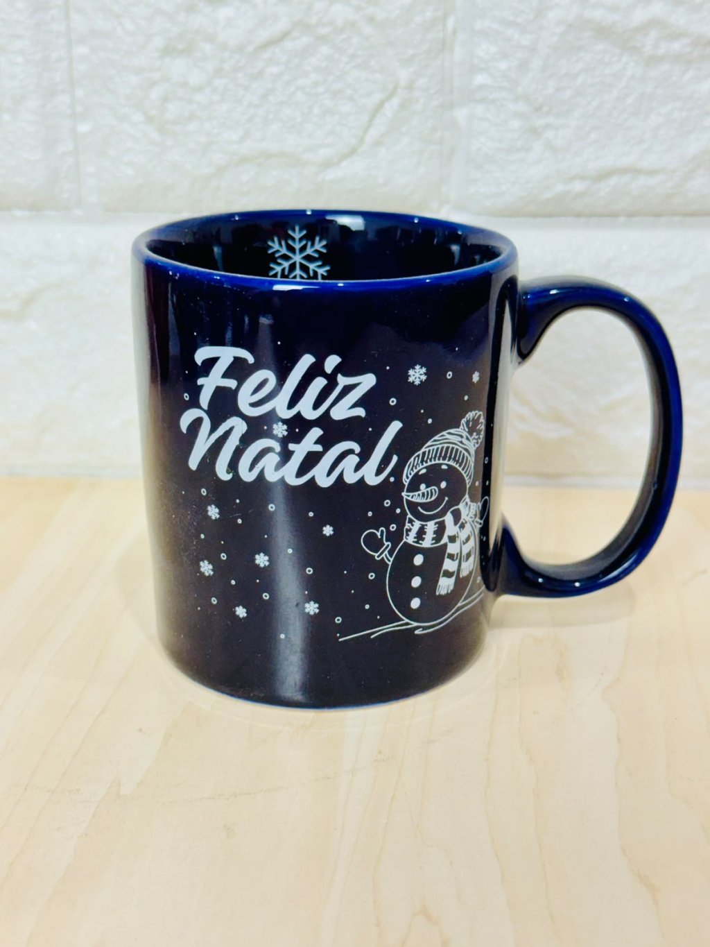 Caneca Aurora Azul Boneco de Neve
