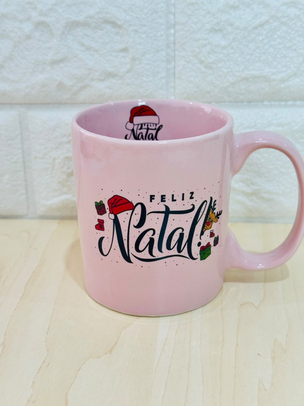 Caneca Aurora Rosa Natal Gorro