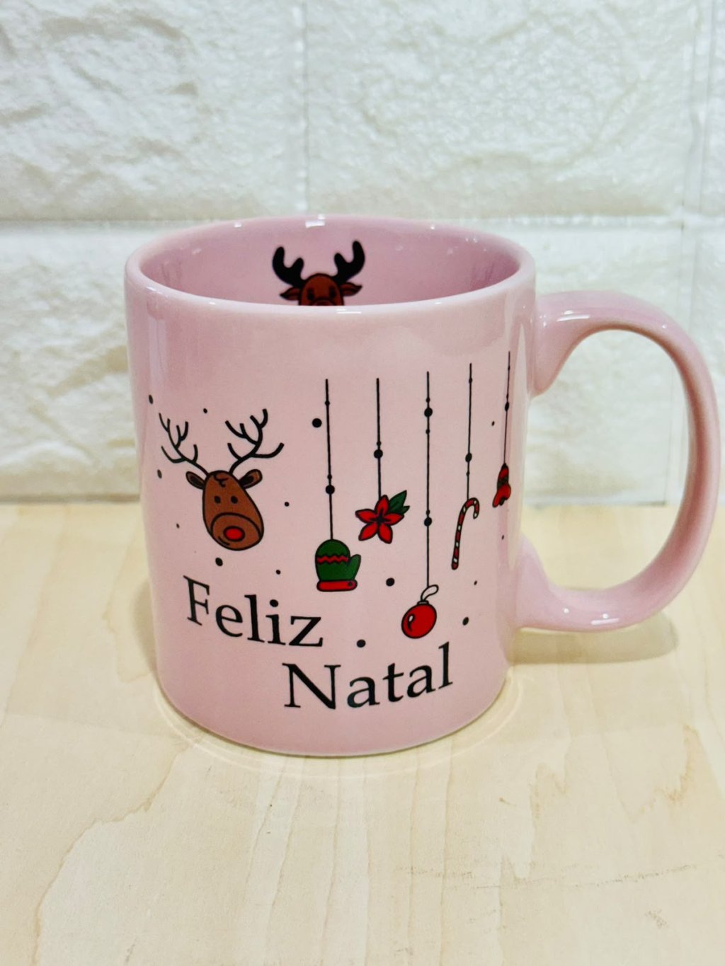 Caneca Aurora Rosa Natal Penduricalho