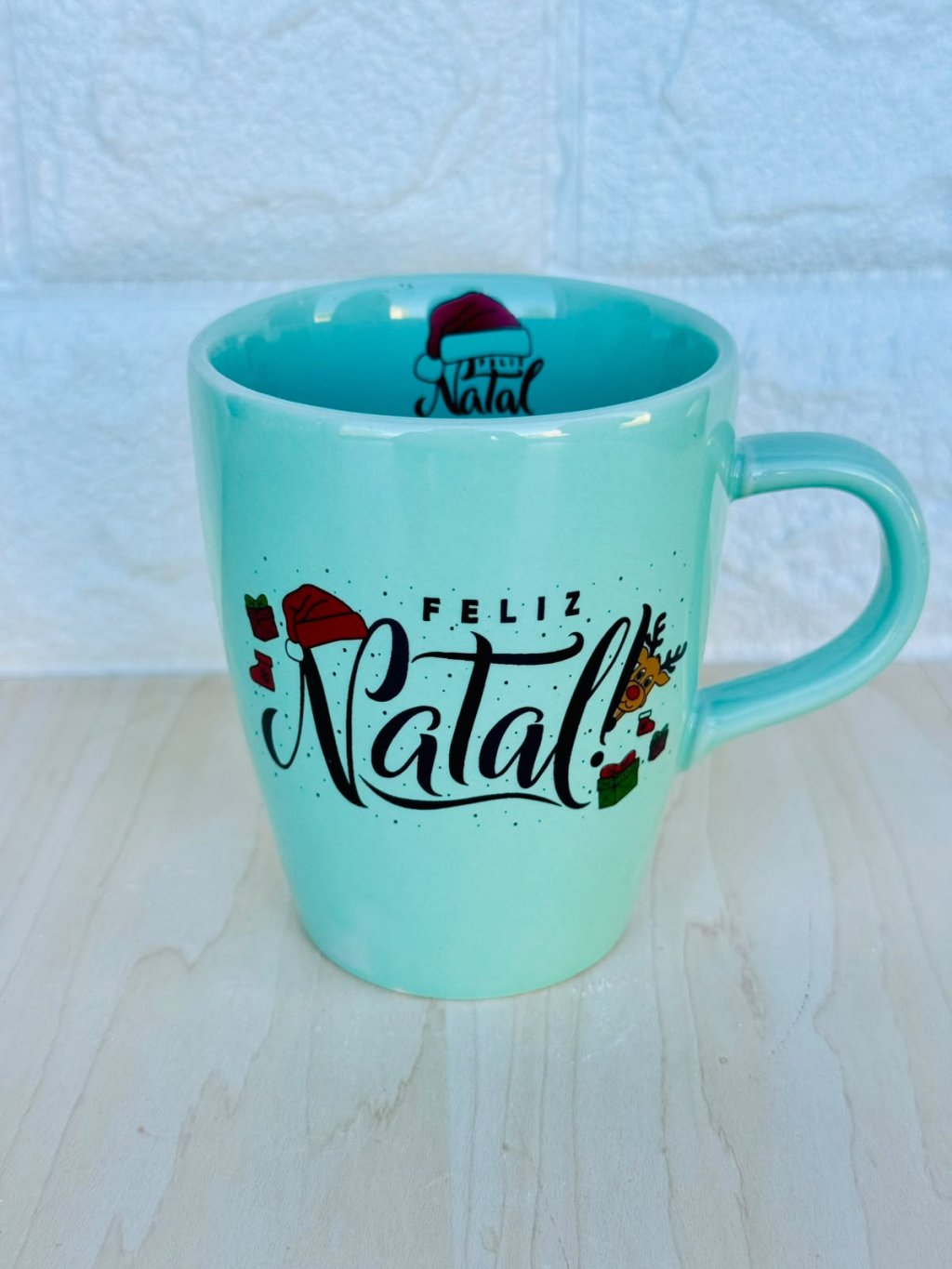 Caneca Sublime Verde Natal Gorro 