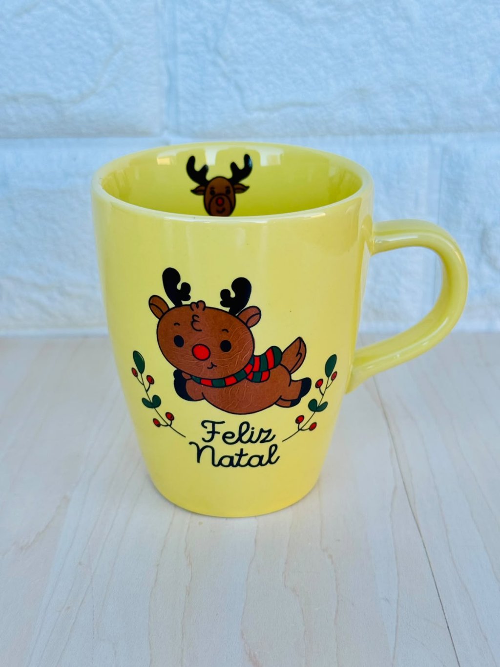Caneca Sublime Amarela Natal Rena