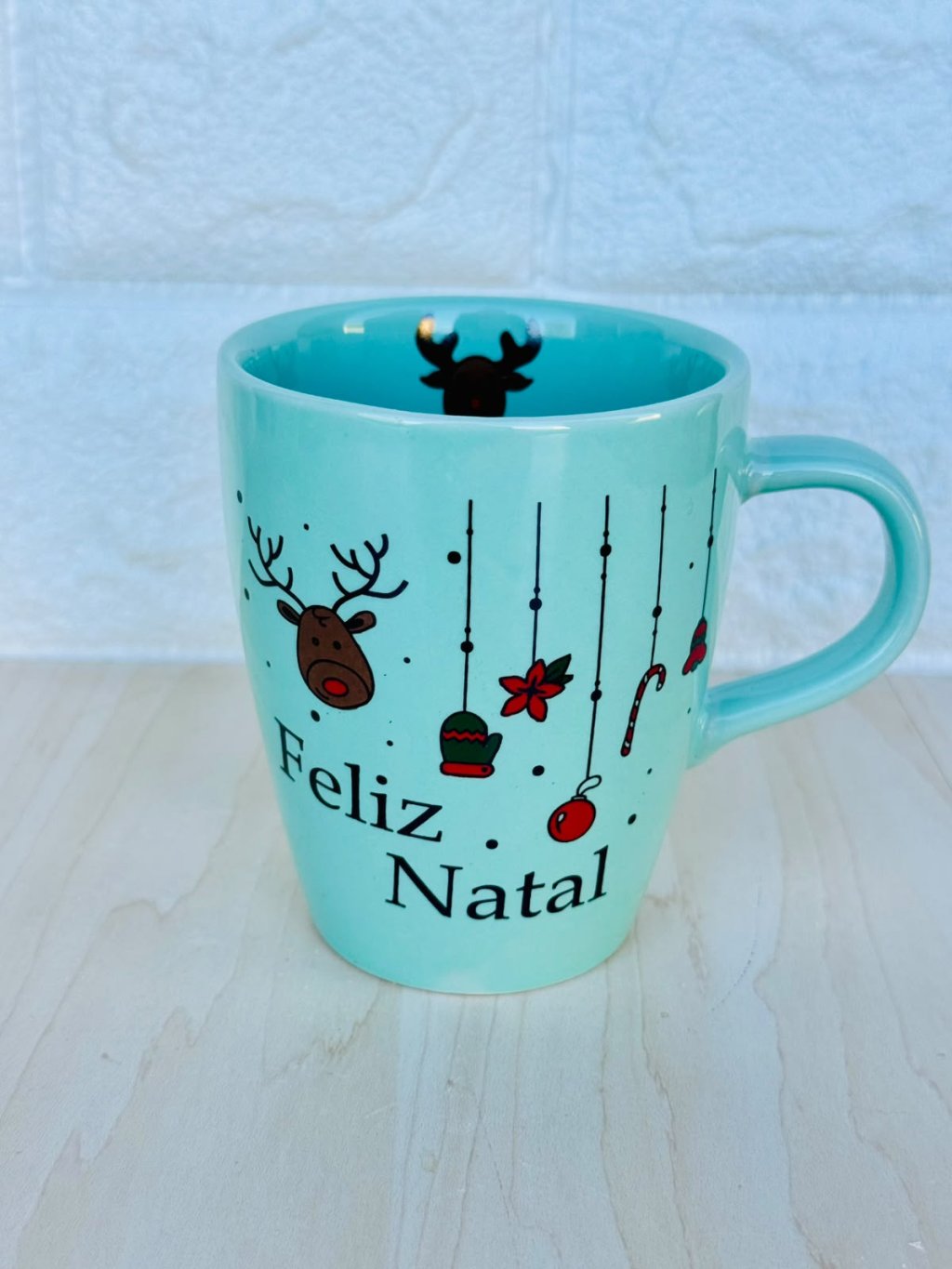 Caneca Sublime Verde Natal Penduricalho