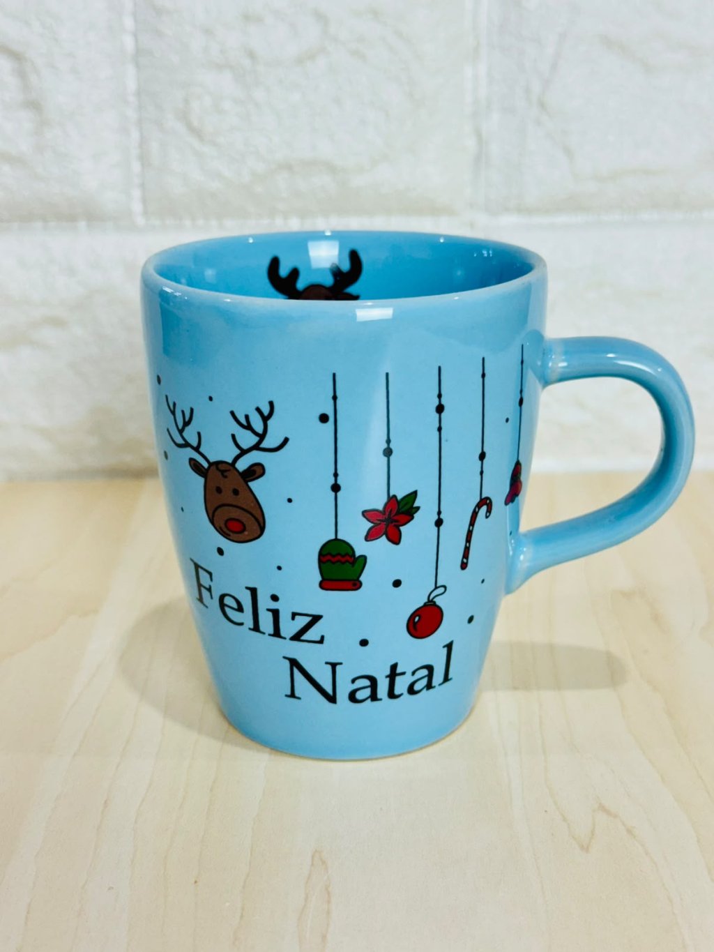 Caneca Sublime Azul Natal Penduricalho