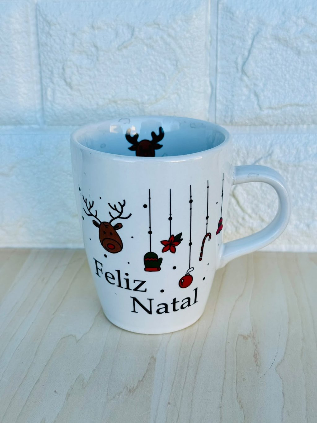 Caneca Sublime Branca Natal Penduricalho