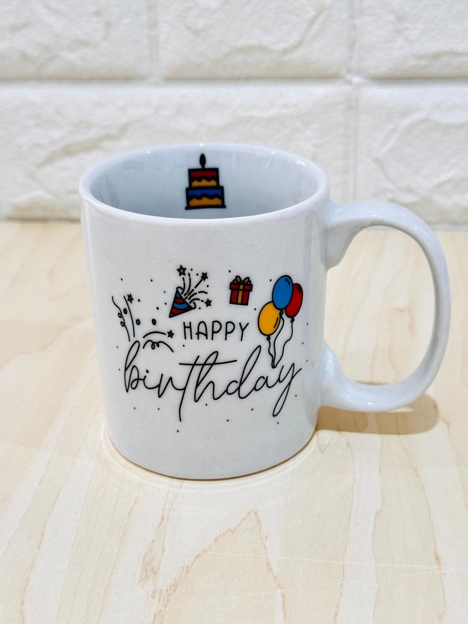 Caneca Aurora Branca Happy Birthday