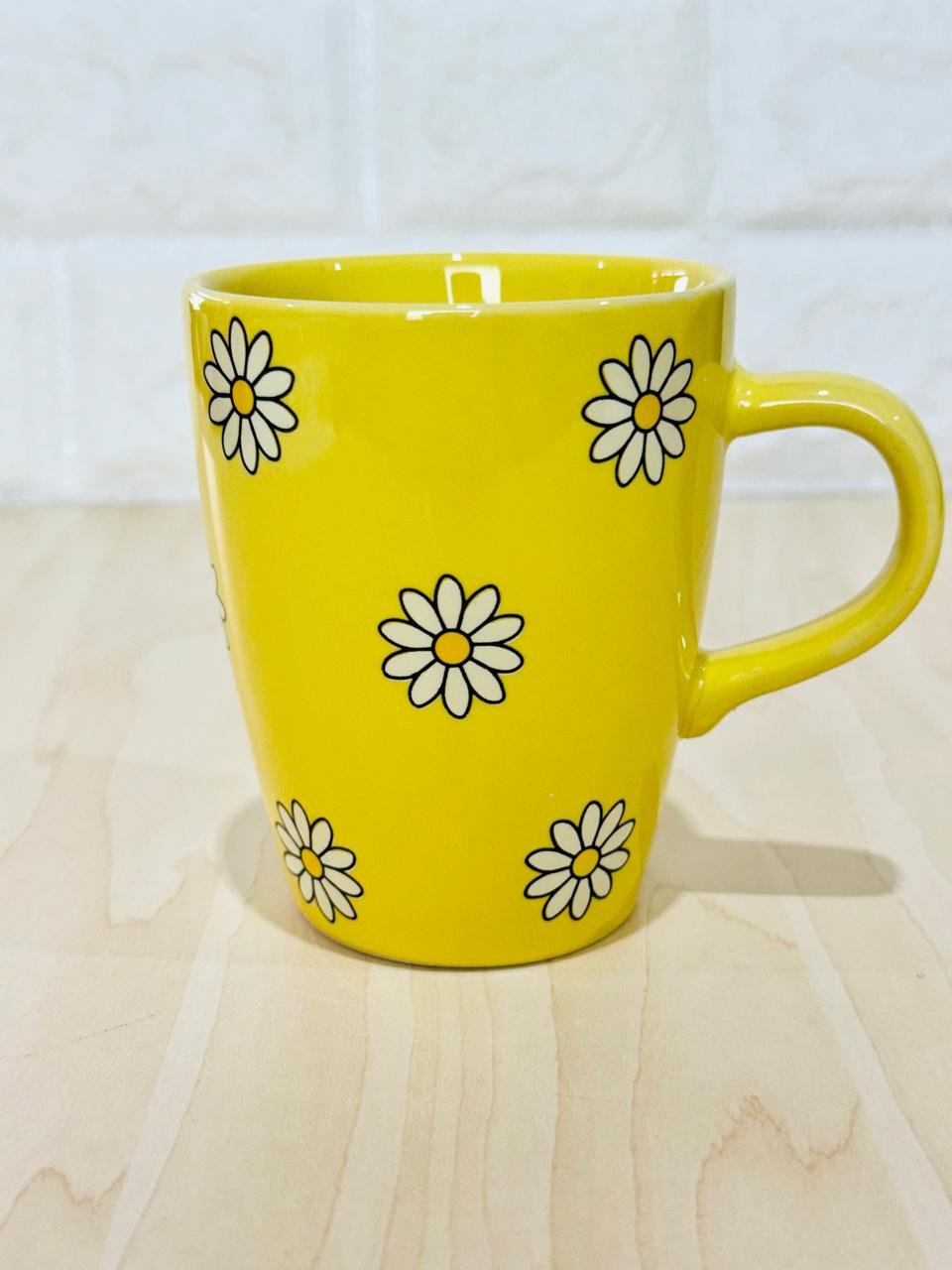 Caneca Sublime Amarela Só Margaridas Branca