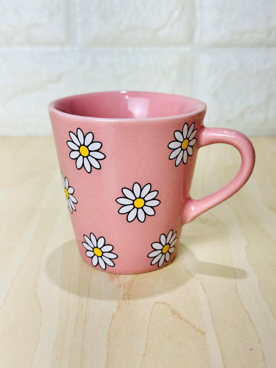 Xícara Rosa Só Margaridas Branca