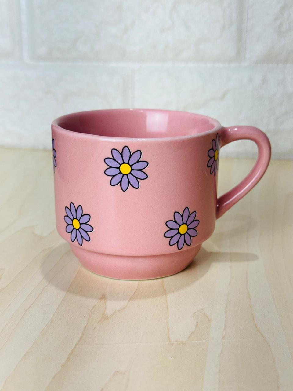 Caneca Empilhável Rosa Só Margaridas Lilás
