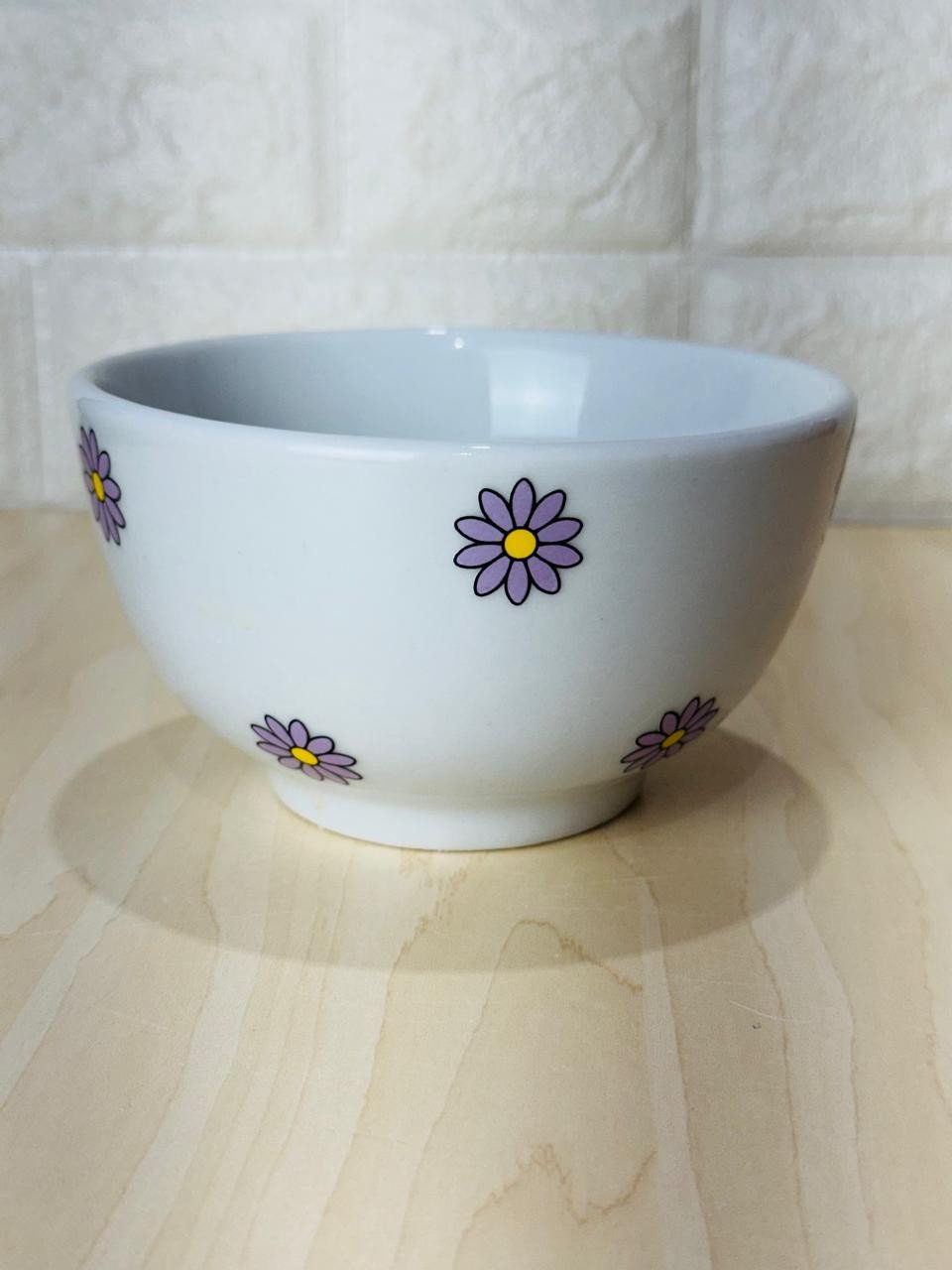 Bowl Branco Só Margaridas Lilás